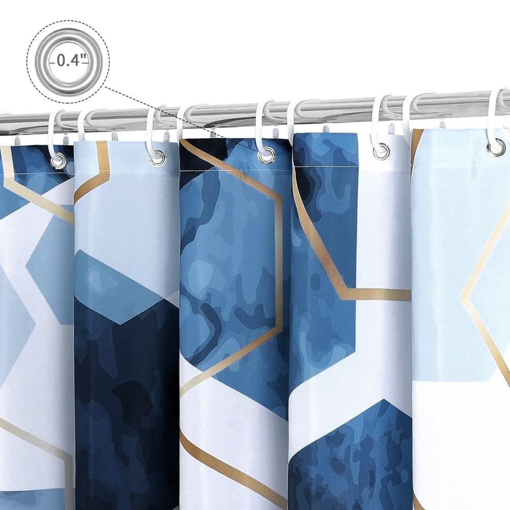 Bohemian Waterproof Mildew Resistant Shower Curtain with Marble Pattern, 72x72 inches V1188-MS-325-1880