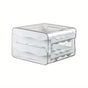 32-pcs XL Egg Storage Container, White, Transparent Double Layer Egg Holder for Refrigerator, Stackable Egg V1188-MS-325-1881
