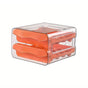 32-pcs XL Egg Storage Container, Transparent Double Layer Egg Holder for Refrigerator, Egg Dispenser, Stacks, V1188-MS-325-1882