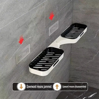 Rotatable Shower Shelf Self-Adhesive Bathroom Storage Shelf in Gray or White V1188-MS-325-1884