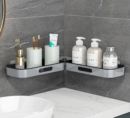 Rotatable Shower Shelf Self-Adhesive Bathroom Storage Shelf, Gray/White V1188-MS-325-1885