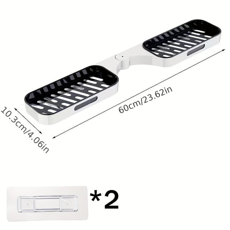 Rotatable Shower Shelf Self-Adhesive Bathroom Storage Shelf, Gray/White V1188-MS-325-1885