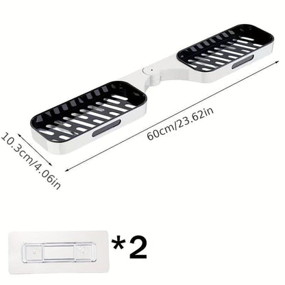 Rotatable Shower Shelf Self-Adhesive Bathroom Storage Shelf, Gray/White V1188-MS-325-1885