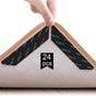 24 Non-Slip Mats Black, Washable and Reusable for Carpets and Floors, 13 x 2.5 cm V1188-MS-325-1886