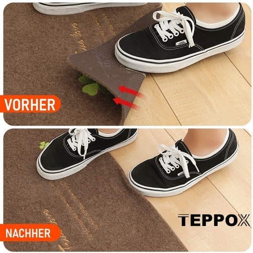 24 Non-Slip Mats Black, Washable and Reusable for Carpets and Floors, 13 x 2.5 cm V1188-MS-325-1886