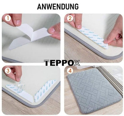 24 Non-Slip Mats Black, Washable and Reusable for Carpets and Floors, 13 x 2.5 cm V1188-MS-325-1886