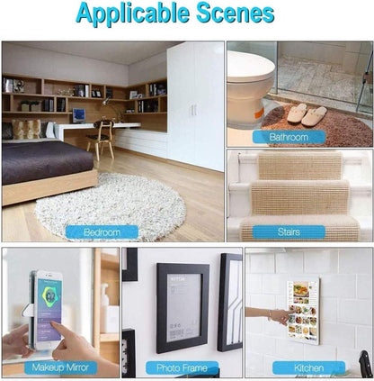 24 Non-Slip Mats Black, Washable and Reusable for Carpets and Floors, 13 x 2.5 cm V1188-MS-325-1886