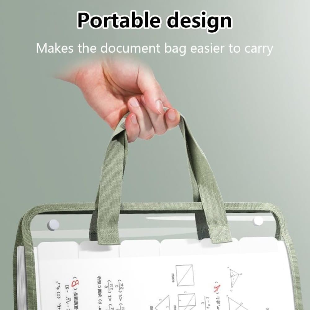 13 Compartments A4 Document Folder, Transparent Waterproof with Snaps, for School and Home, compatible with V1188-MS-325-1887
