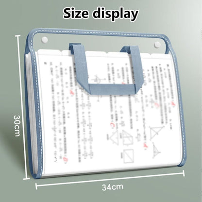 13 Compartments A4 Document Folder, Transparent Waterproof with Snaps, for School and Home, compatible with V1188-MS-325-1887