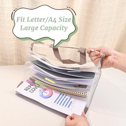 13 Compartments A4 Document Folder, Blue, Waterproof with Snaps, for School and Home, Compatible with Office V1188-MS-325-1888