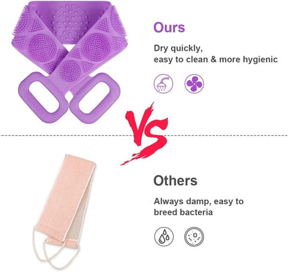 Soft Exfoliating Silicone Body Brush for Women and Men, with Massage Particles, Purple V1188-MS-325-1891