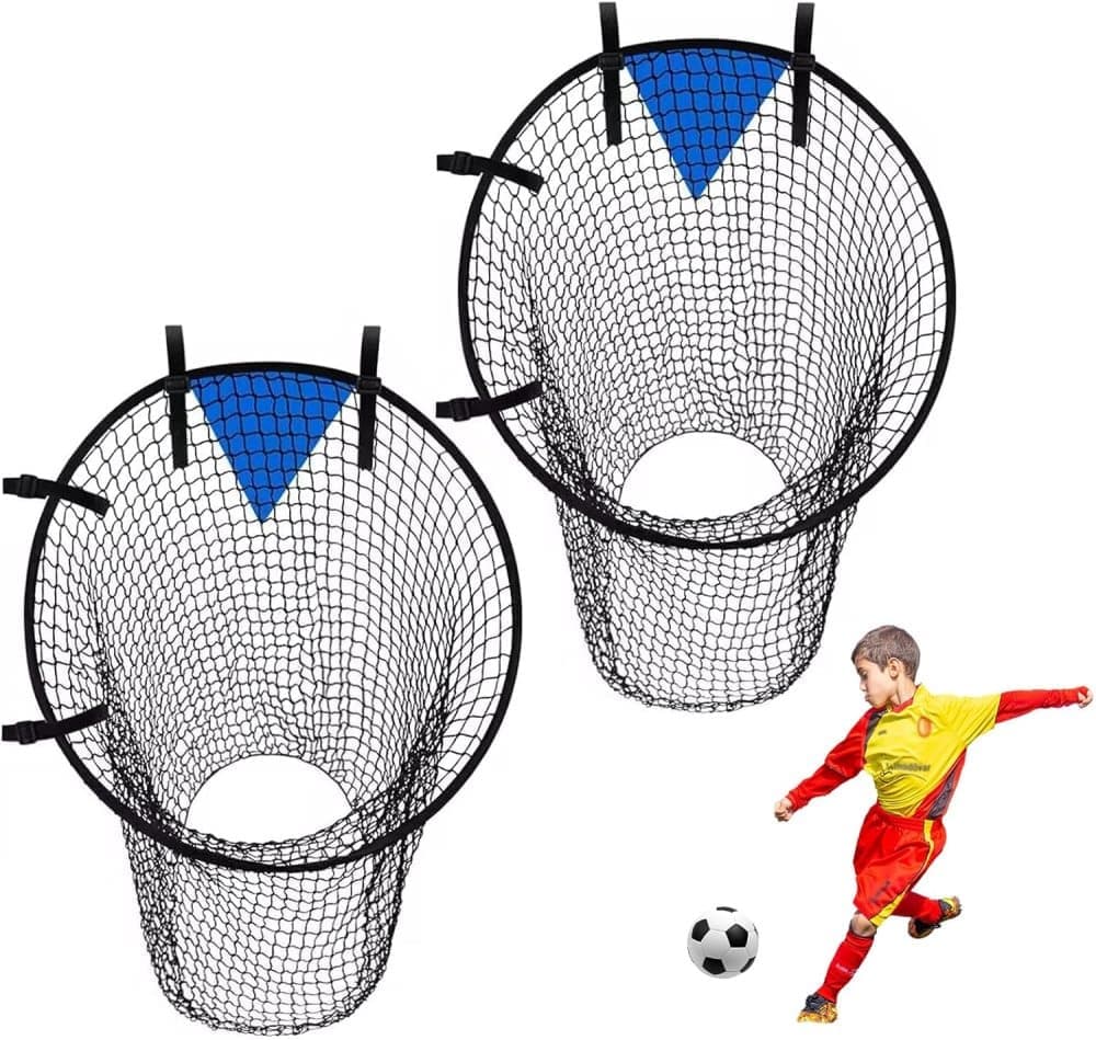 2-Pack Black Soccer Goal Net for Shooting Training, Portable Foldable, for Backyard and Park, 6x4ft V1188-MS-325-1893