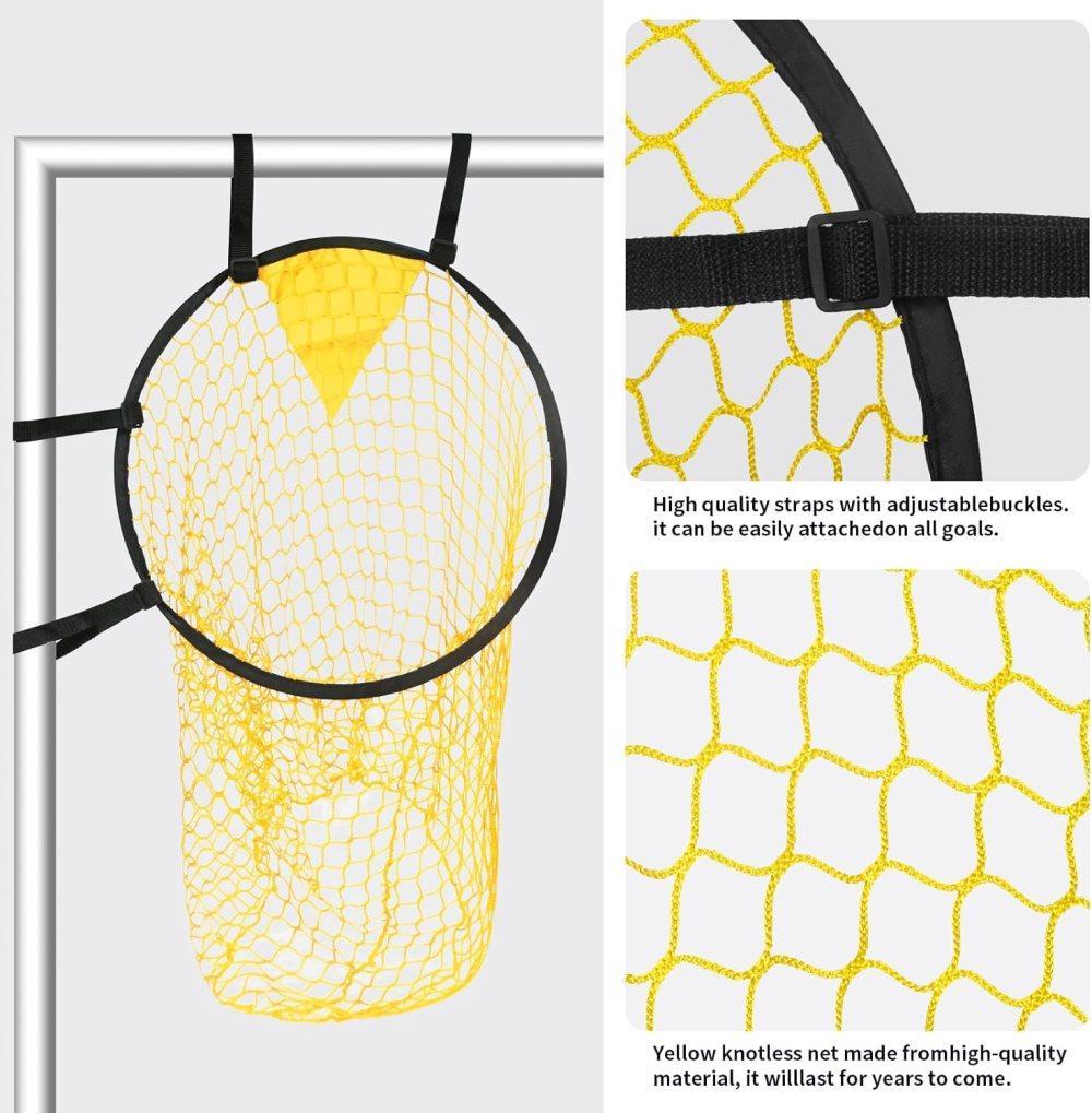 2-Pack Soccer Goal Net for Shooting Training, Portable Foldable, 6x4ft, Yellow V1188-MS-325-1894