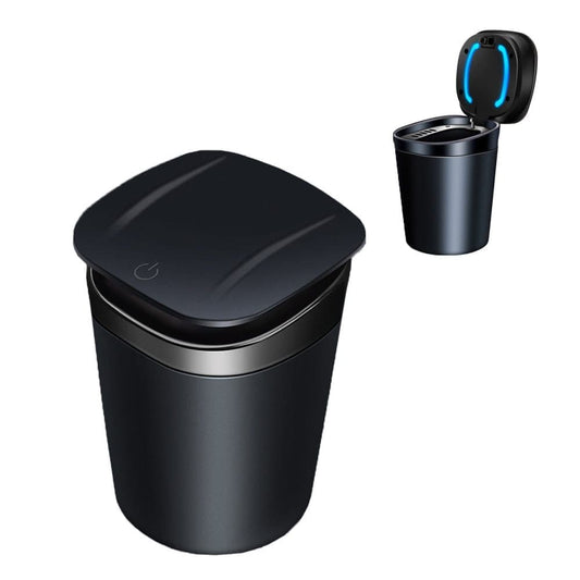 Portable LED Ashtray with Lid, Odorless Automatic Extinguishing Car Ashtray, Compatible with All Brands, Black V1188-MS-325-1895