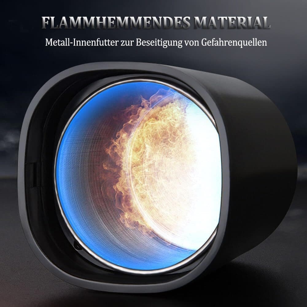 Portable Car Ashtray with Lid, Odorless Automatic Extinguishing & LED Light, Silver V1188-MS-325-1896