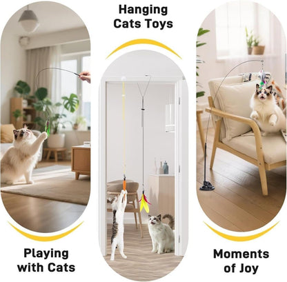 17 Pieces Cat Toy, Interactive Self-Feeding Fishing Toy with Suction Cup V1188-MS-325-1900