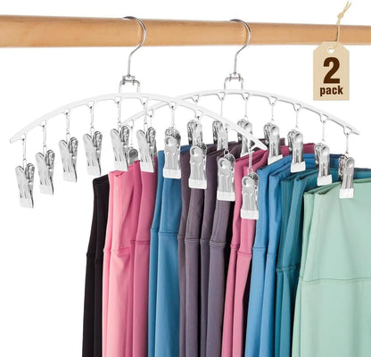2-Pack Metal Windproof Trouser Skirt Hanger with 15 Clips V1188-MS-325-1901
