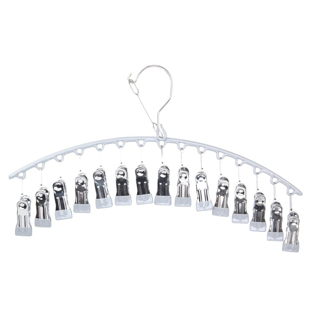 2-Pack Metal Windproof Trouser Skirt Hanger with 15 Clips V1188-MS-325-1901