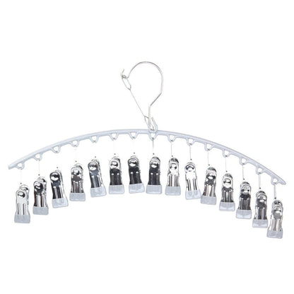 2-Pack Metal Windproof Trouser Skirt Hanger with 15 Clips V1188-MS-325-1901