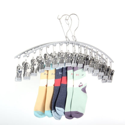 2-Pack Metal Windproof Trouser Skirt Hanger with 15 Clips V1188-MS-325-1901
