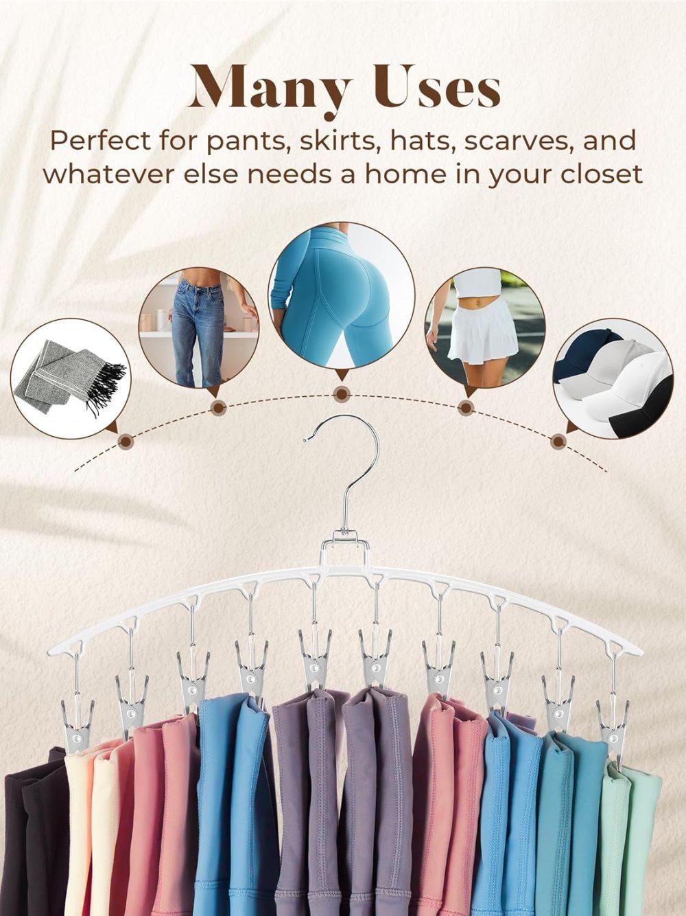 2-Pack Metal Windproof Trouser Skirt Hanger with 15 Clips V1188-MS-325-1901