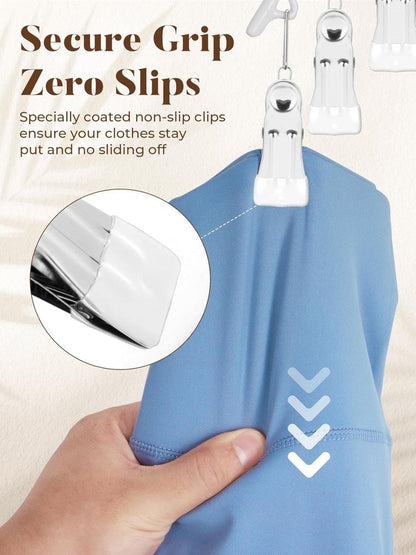 2-Pack Metal Windproof Trouser Skirt Hanger with 15 Clips V1188-MS-325-1901