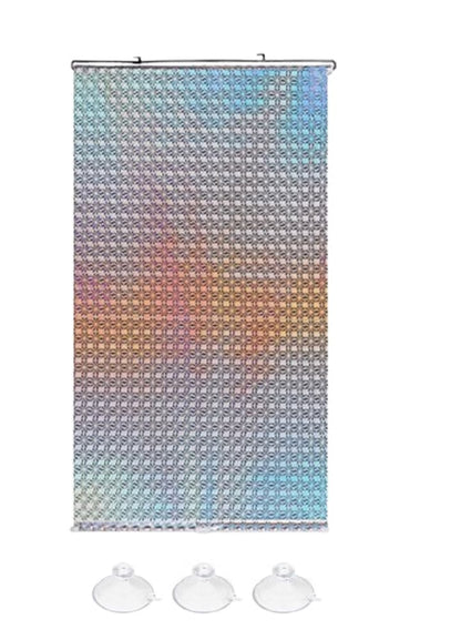 Blackout Curtain with Suction Cups, Removable Window and Car Sunshade, Telescopic Roller Blind, Black and V1188-MS-325-1903