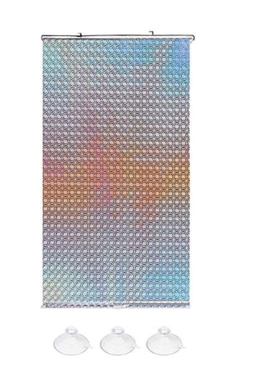 Blackout Curtain with Suction Cups, Removable Window and Car Sunshade, Telescopic Roller Blind, Black and V1188-MS-325-1903
