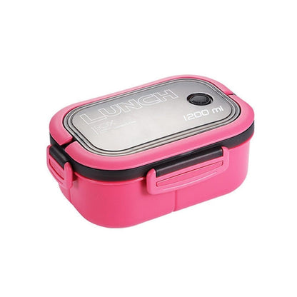 Children and Adults Lunch Box with Compartments, 14.5x21x8 cm, Reusable, Pink V1188-MS-325-1910
