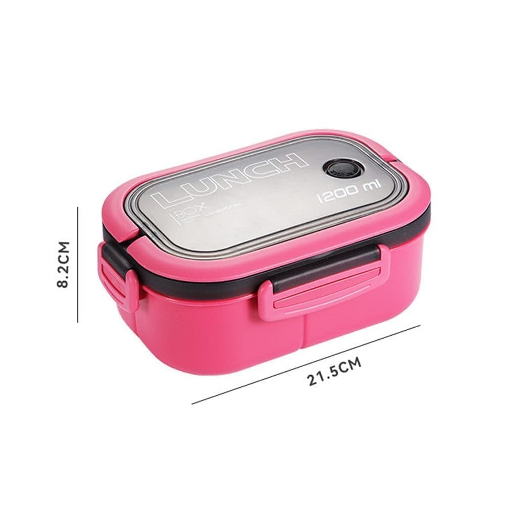 Children and Adults Lunch Box with Compartments, 14.5x21x8 cm, Reusable, Pink V1188-MS-325-1910