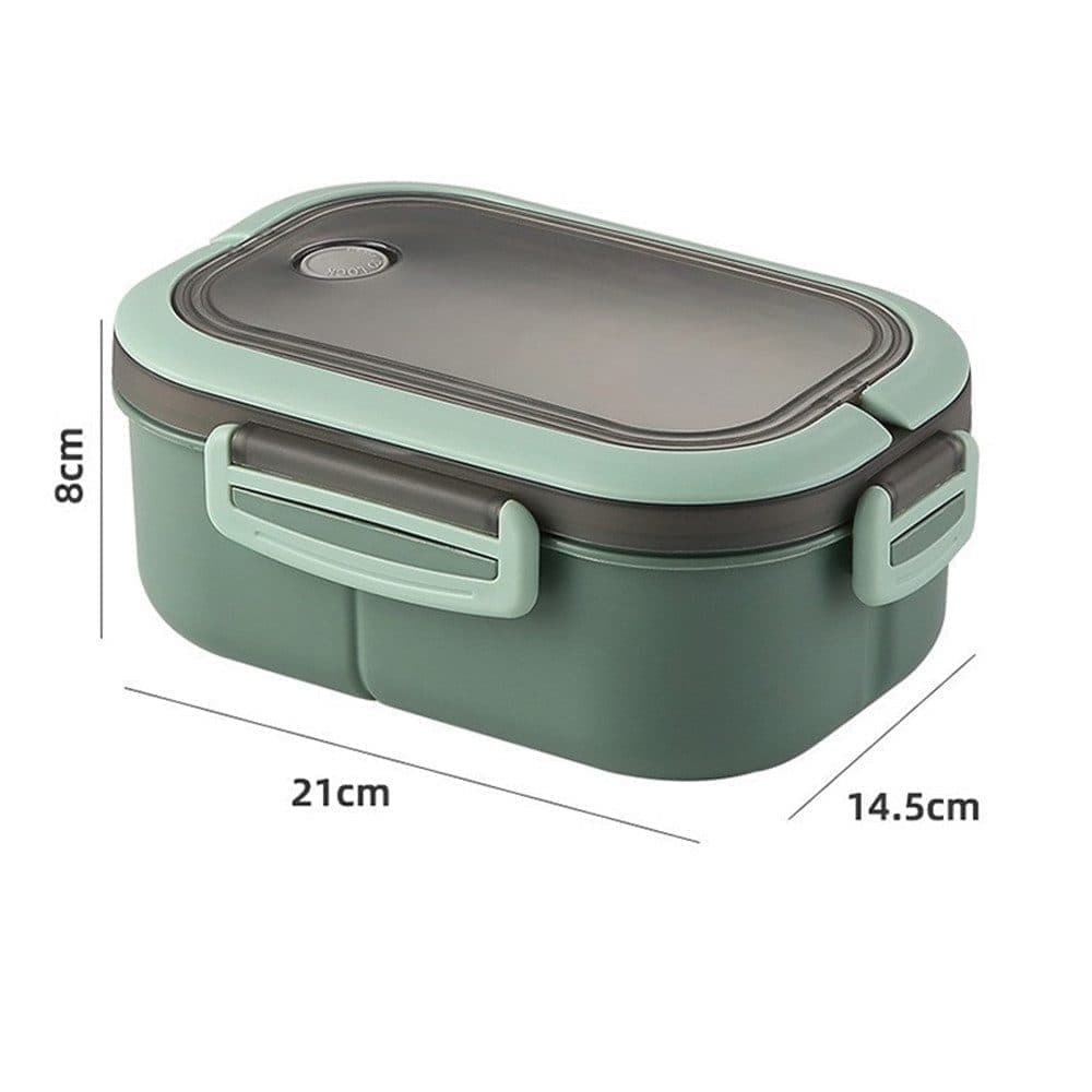 Children and Adults Lunch Box with Compartments, 14.5x21x8 cm, Green, Practical and Reusable V1188-MS-325-1912
