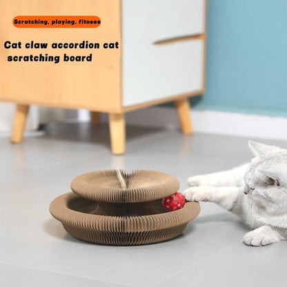 2-in-1 Cat Scratching Mat with Ball and Bell, Interactive Cat Toy, Magnetic Design, Compatible with All Cats, V1188-MS-325-1913