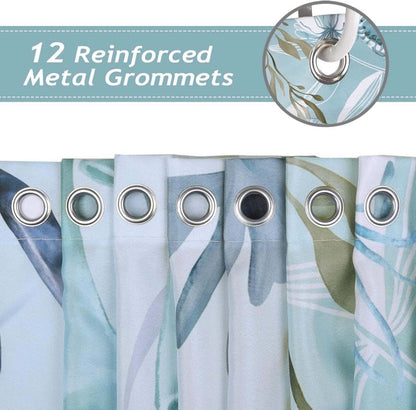 Waterproof Polyester Shower Curtain with Sea Turtle and Dolphin Design, Mildew Resistant, Light Blue, 180x180 V1188-MS-325-1916