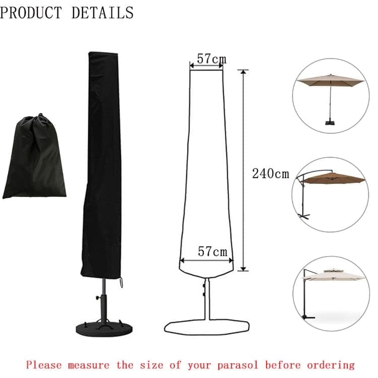 Waterproof Dustproof UV-Protected Parasol Cover, 240x57x57cm V1188-MS-325-1918