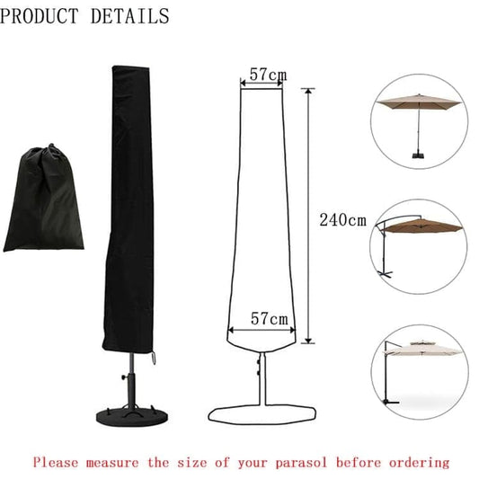 Waterproof Dustproof UV-Protected Parasol Cover, 240x57x57cm V1188-MS-325-1918