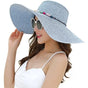 Foldable Straw Hat for Women UPF50+ Sun Protection Wide Brim, Blue, One Size V1188-MS-325-1922