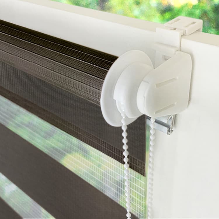 40x150CM Blackout Sun Protection Roller Blind, Blackout Zebra Blind Without Drilling, Gray V1188-MS-325-1923