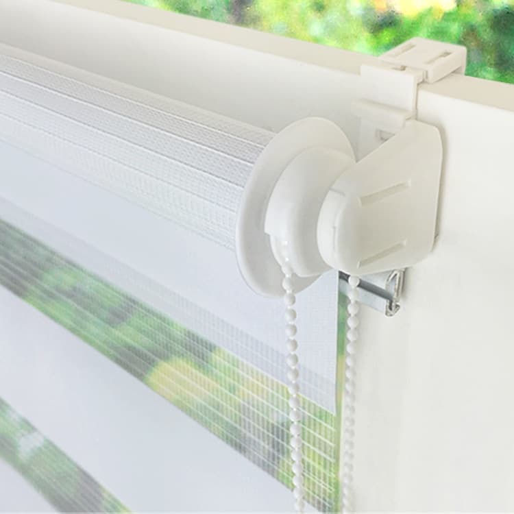 40x150CM Sun Protection Roller Blind Blackout Zebra Blind Without Drilling, White V1188-MS-325-1924