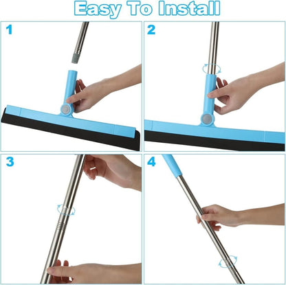95 cm Water Scraper with Telescopic Handle, Rotatable for Wet and Dry Use, Compatible with Floors, Tiles, V1188-MS-325-1928