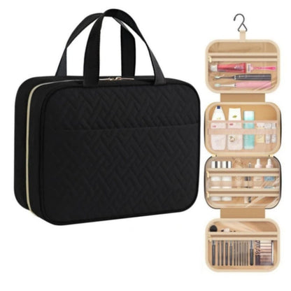 Waterproof Makeup Bag with Hanging Hook, Lightweight Toiletry Bag for Bathroom and Travel, Black V1188-MS-325-1932