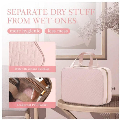 Waterproof Makeup Bag with Hanging Hook, Lightweight Toiletry Bag for Bathroom and Travel, Pink V1188-MS-325-1933