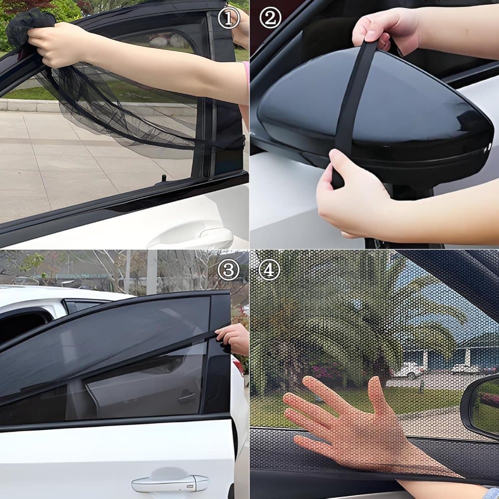 2-Pack Car Sunshade Mosquito Net, Compatible with Most Cars, Attached Over Door V1188-MS-325-1937
