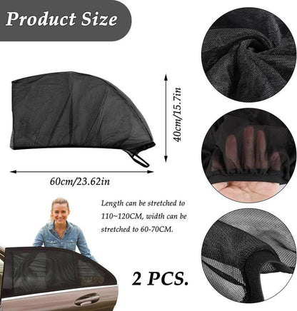 2-Pack Car Sunshade Mosquito Net, Compatible with Most Cars, Attached Over Door V1188-MS-325-1937