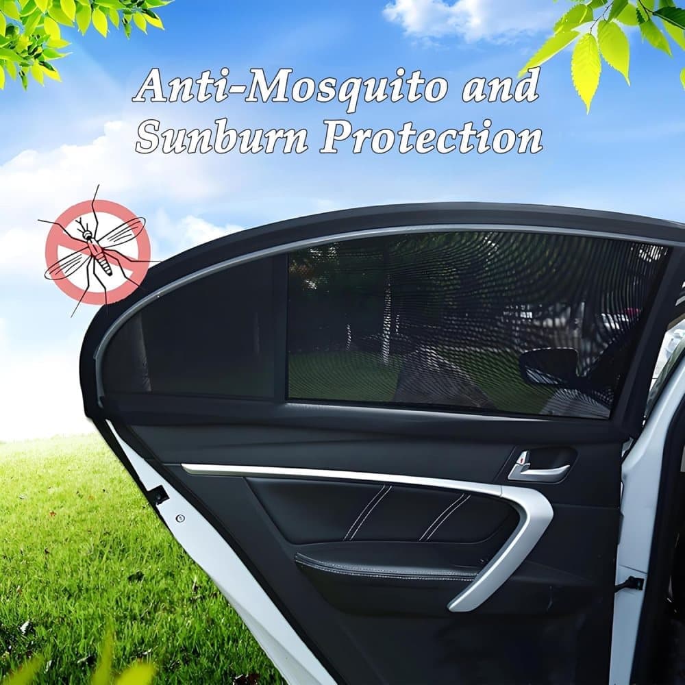 2-Pack Car Sunshade Mosquito Net, Compatible with Most Cars, Attached Over Door V1188-MS-325-1937