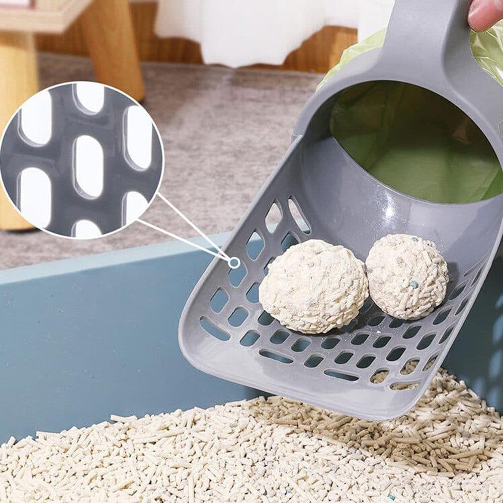 2-in-1 Litter Box Scoop with Holder and Waste Bags, Non-Slip Durable Pet Cleaning Tool V1188-MS-325-1938
