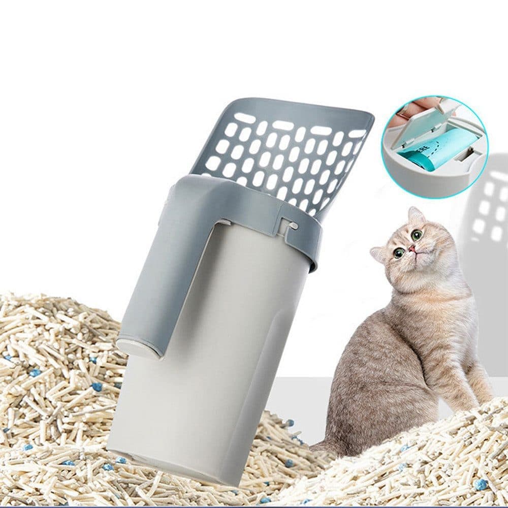2-in-1 Litter Box Scoop with Holder and Waste Bags, Non-Slip Durable Pet Cleaning Tool V1188-MS-325-1938