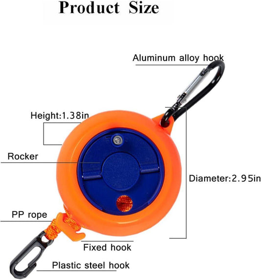 10m Retractable Clothesline Portable for Indoors Outdoors Travel Camping Hotels Gardens, 10m Orange V1188-MS-325-1941