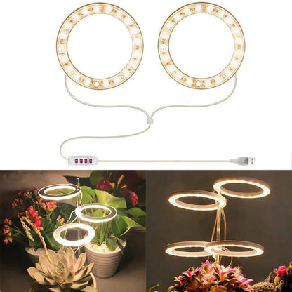 2 pcs LED Grow Light 4000K Full Spectrum with Timer, Adjustable USB Plant Lighting for Small Plants, Beige V1188-MS-325-1942