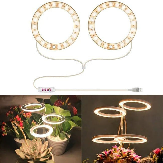 2 pcs LED Grow Light 4000K Full Spectrum with Timer, Adjustable USB Plant Lighting for Small Plants, Beige V1188-MS-325-1942