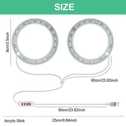 2 pcs USB LED Grow Light 4000K Full Spectrum Plant Lighting with Timer Adjustable, Pink V1188-MS-325-1944